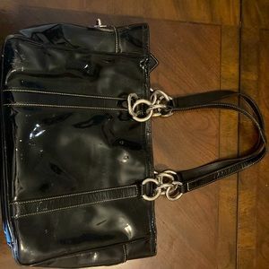 Black coach patent leather bag
